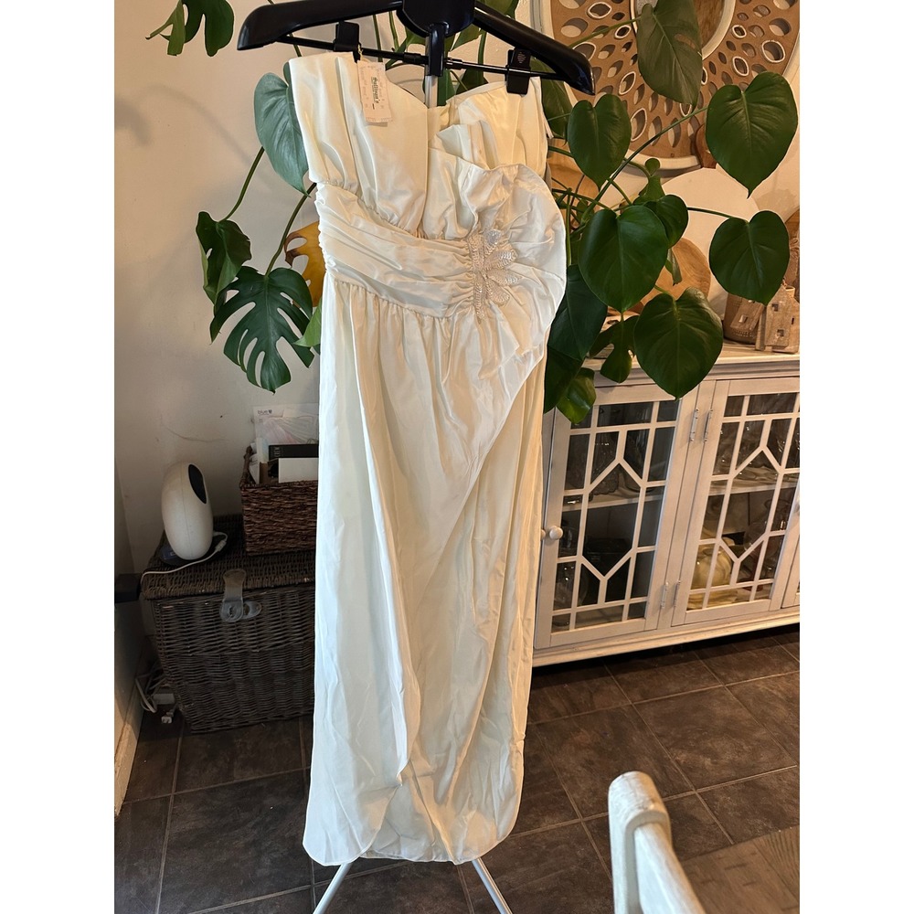 NWT‎ Vintage 80s Gunne Sax by Jessica McClintock Strapless Satin Gown - Size 9